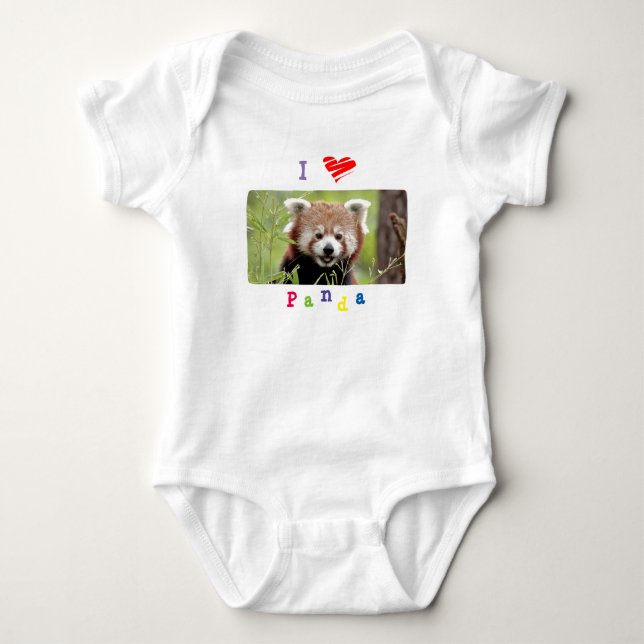 Body Costume bébé Panda rouge photo, animaux 0053. (Devant)