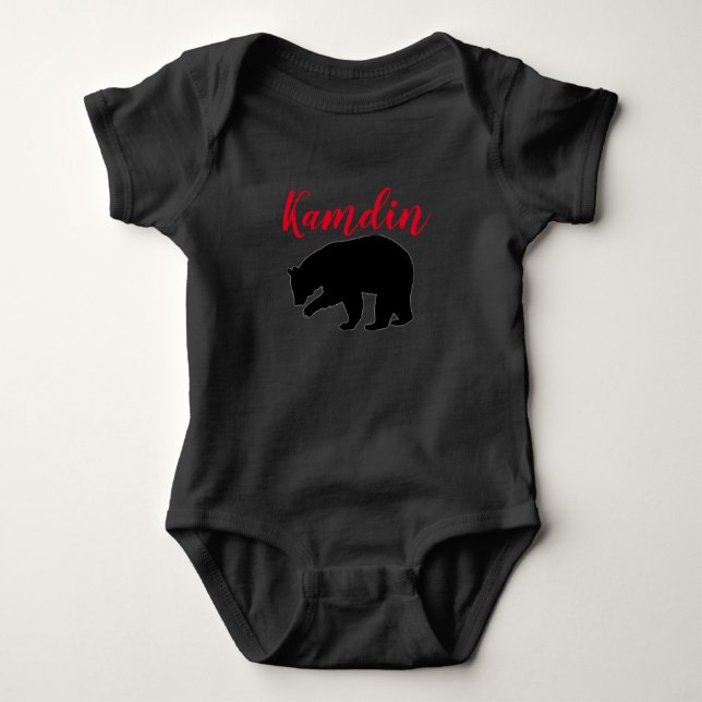 Body Costume corporel pour bébé personnalisé Bison roug (Devant)