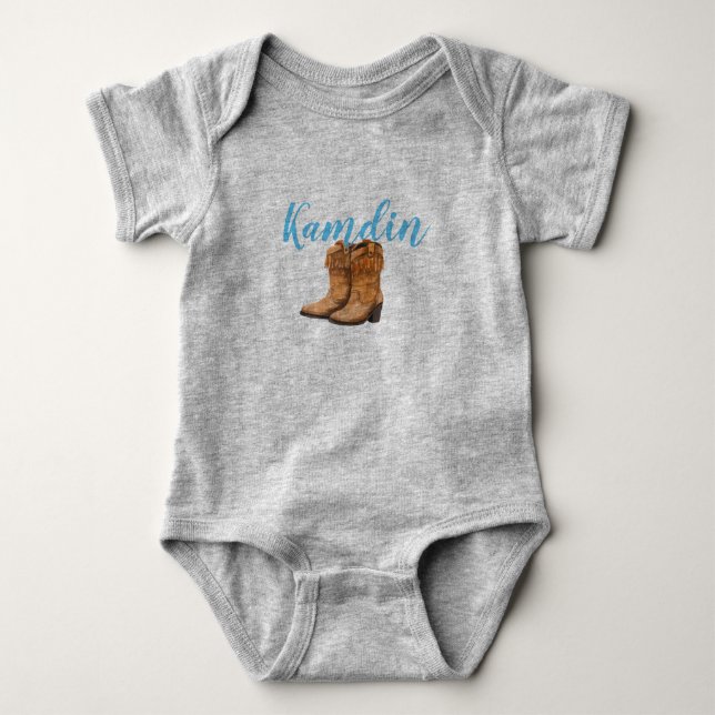 Body Costume corporel pour bébé personnalisé Bleu Bois  (Devant)
