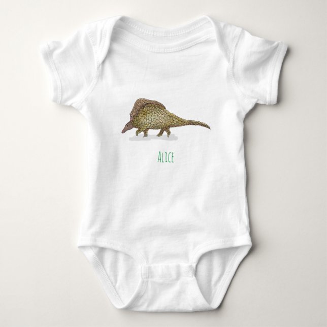 Body Costume de bébé Pangolin à une pièce avec nom de b (Devant)