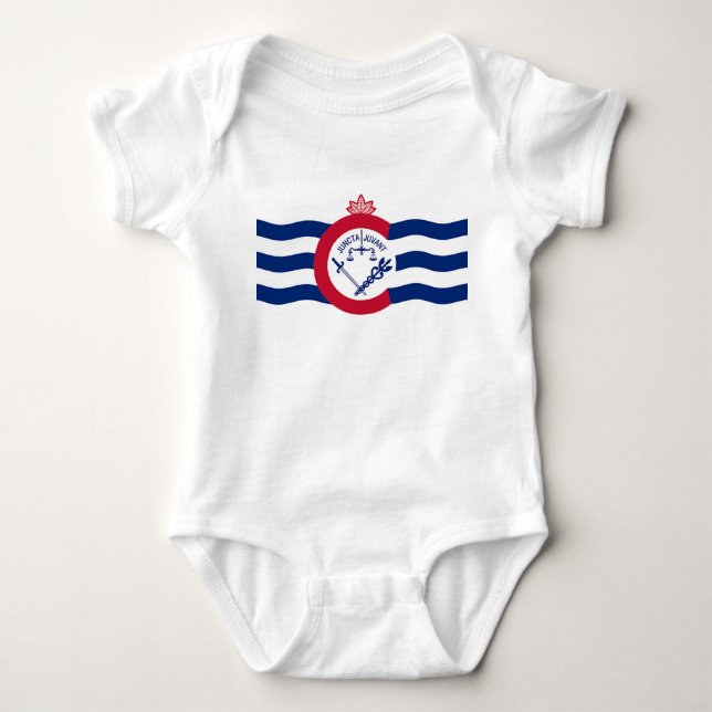 Body Costume de bébé patriotique avec drapeau de Cincin (Devant)