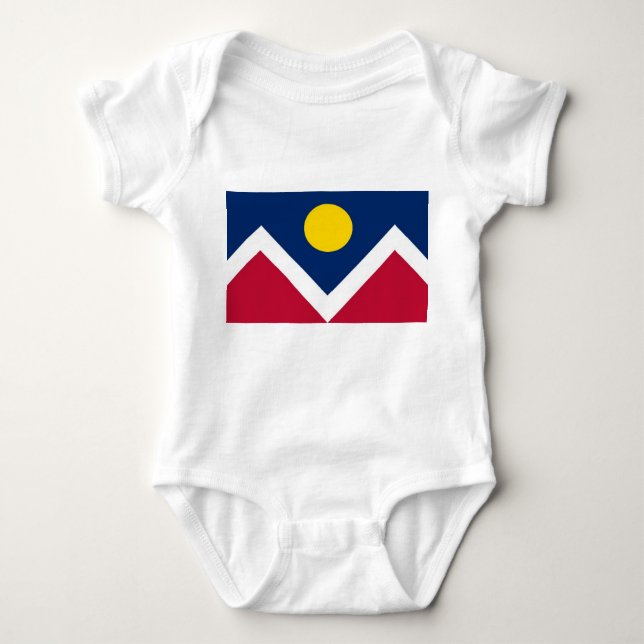 Body Costume de bébé patriotique avec drapeau de Denver (Devant)