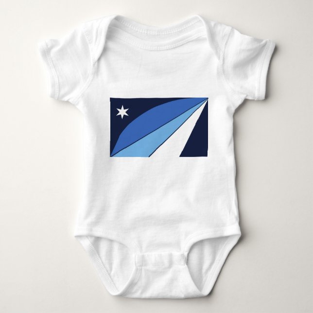 Body Costume de bébé patriotique avec drapeau de la Col (Devant)