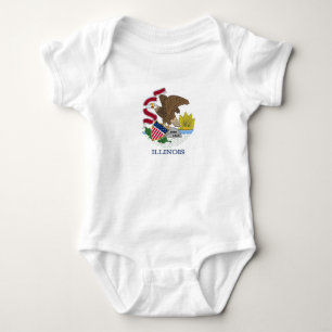 Body Costume de bébé patriotique avec drapeau de l'Illi