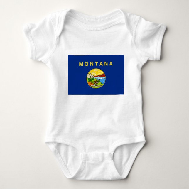 Body Costume de bébé patriotique avec drapeau du Montan (Devant)