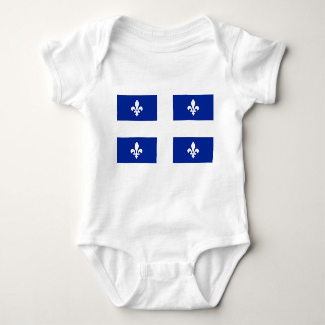 Body Costume de bébé patriotique avec drapeau du Québec (Devant)