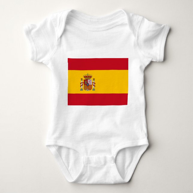 Body Costume de bébé patriotique avec drapeau Espagne (Devant)