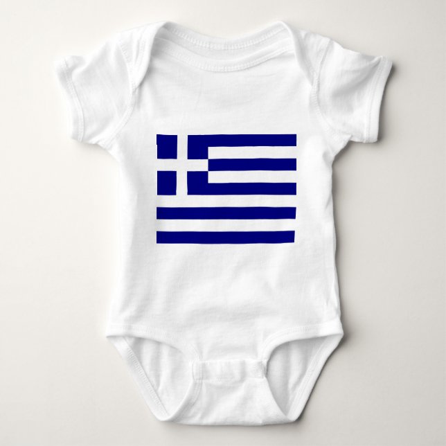 Body Costume de bébé patriotique avec drapeau Grèce (Devant)