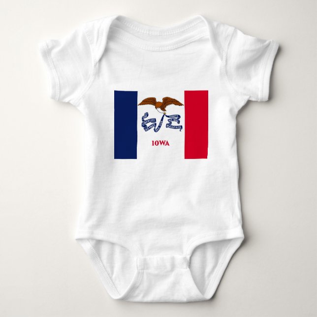 Body Costume de bébé patriotique avec drapeau Iowa, USA (Devant)