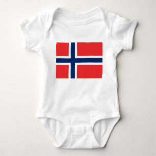 Body Costume de bébé patriotique avec drapeau Norvège