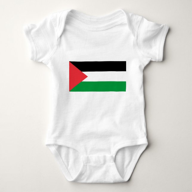 Body Costume de bébé patriotique avec drapeau Palestine (Devant)