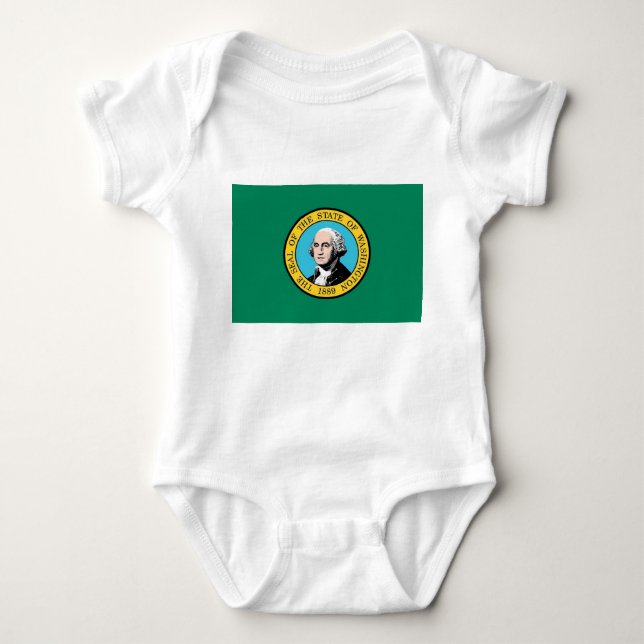 Body Costume de bébé patriotique avec drapeau Washingto (Devant)