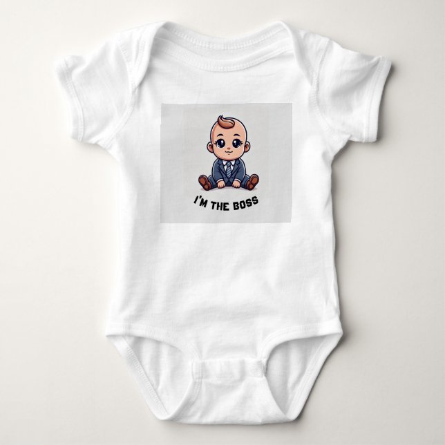 Body Costume de bébé personnalisé - "I'm the Boss" Phot (Devant)
