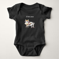 Costume de corps Jersey pour bébé noir vache suiss