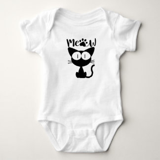 Body Cotton baby shirt with a cute black cat design