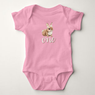 Body Couleur d'eau douce personnalisée Bunny 1er annive
