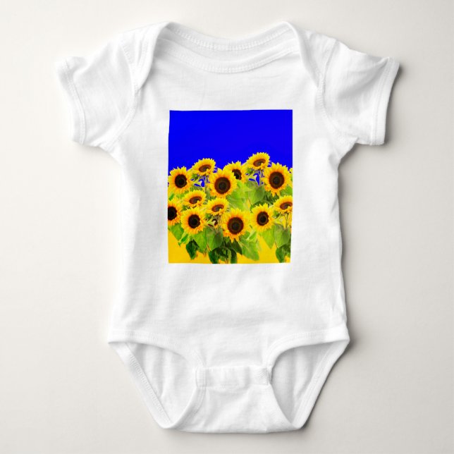 Body Couleur du drapeau pour bébé Sunflower Ukraine (Devant)