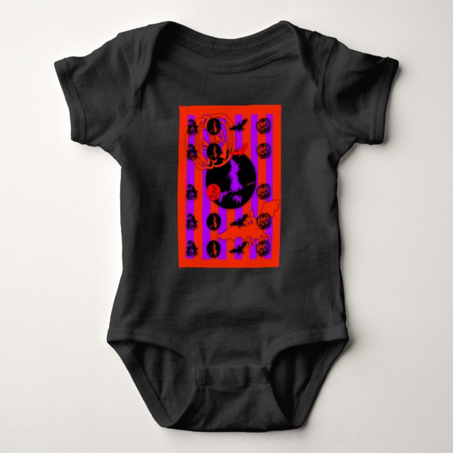 Body Couleurs Pop Électrique Halloween Bébé Bodysuit (Devant)