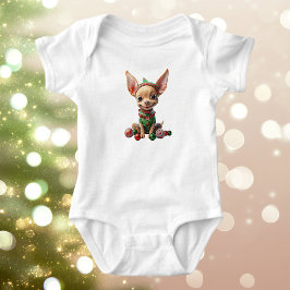 Body Coupe de fête Chien de Noël Baby Bodysuit