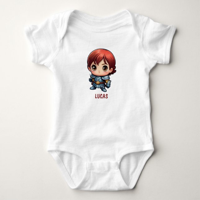 Body Courageux Petit Chevalier Baby Bodysuit (Devant)
