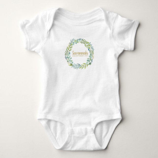 Body Couronne de eucalyptus pour bébé nouveau-né mignon (Devant)