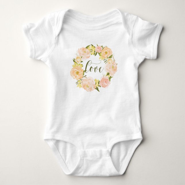 Body Couronne Pastel Orange Peonies | Love Lettering (Devant)