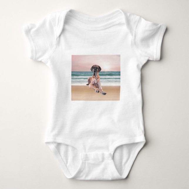 Body Coutume Grand Chien Danse assis sur la plage (Devant)