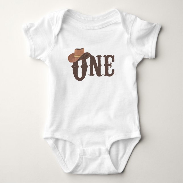 Body Cowboy Casquette Thème ONE 1er anniversaire Baby B (Devant)
