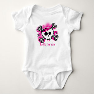 Body Crâne Bébé Rose Personnalisé One Piece Sur Mesure