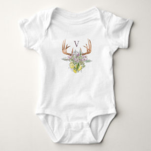 Body Crâne De Cerf Moderne Et Couleurs Pastel Floral