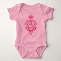 Crâne rose Et Costumes Carte Crest Bodysuit Bébé