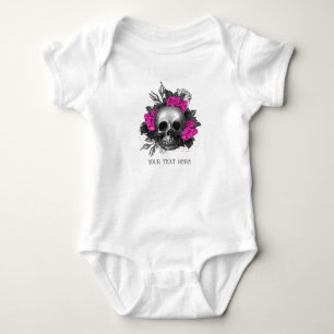 Body Crâne rose gothique vintage personnalisé