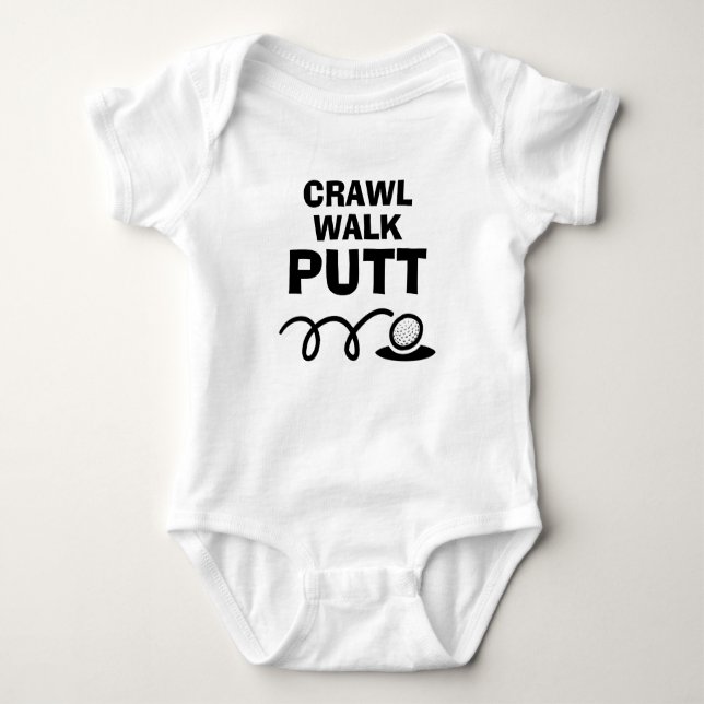 Body Crawl Walk Putt drôle de baby bodysuit de golf (Devant)