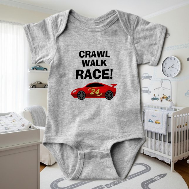 Body Crawl Walk Race drôle course automobile costume po (race car bodysuit for baby)