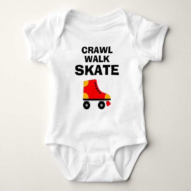 Body CRAWL WALK SKATE joli roller skate bébé bodysuit (Devant)