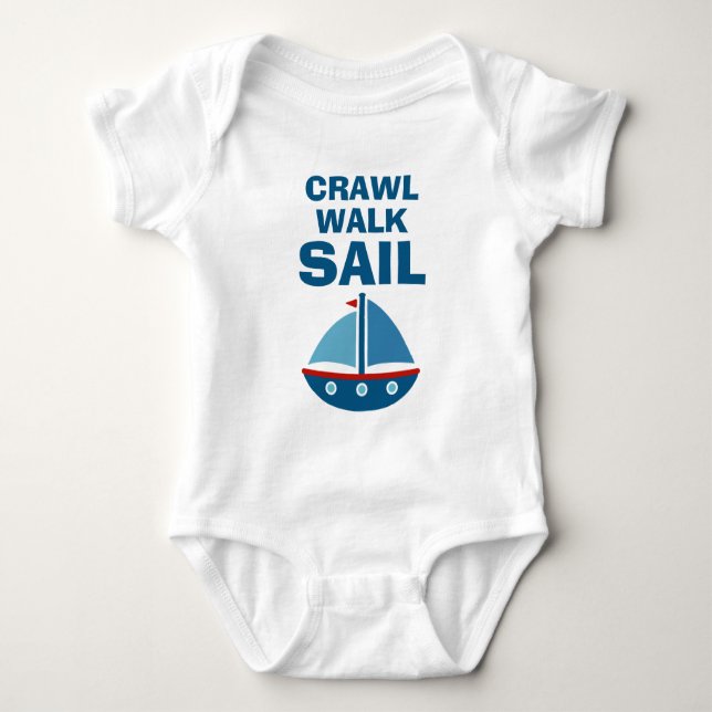 Body Crawl Walk Voile bébé bodysuit pour petit marin (Devant)
