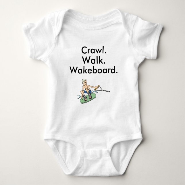Body Crawl Walk Wakeboard Wakeboard Baby Bodysuit (Devant)