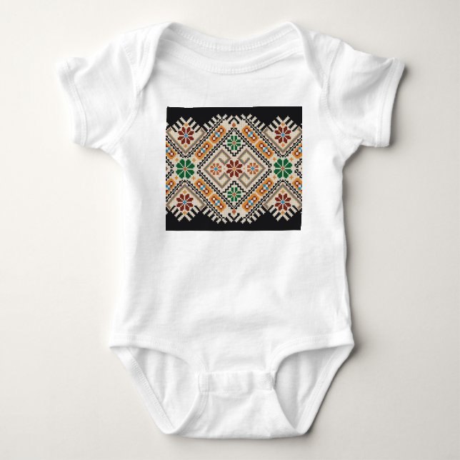 Body Crochet ukrainien : Motif artisanal ethnique. (Devant)