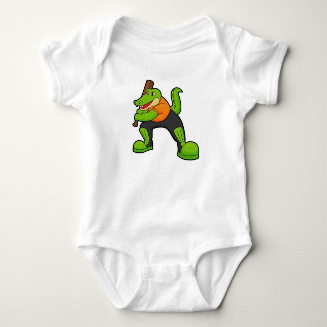 Body Crocodile au cricket avec chauve-souris de cricket (Devant)
