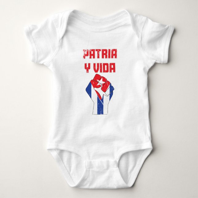 Body Cuba Patria Y Vida Costume bébé drapeau cubain (Devant)