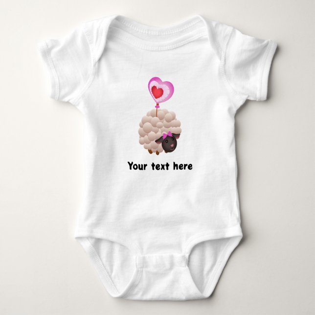Body Custom Baby Bodysuit with Cute Sheep – Add Name (Devant)