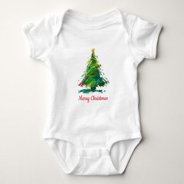 Body Customisable Xmas Tree Oil Painting Shortsleeve (Devant)