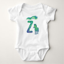 Customizable Northern Lights Letter Z Aurora Zebra