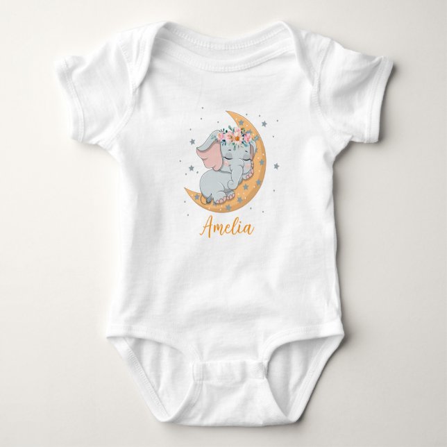 Body Customized Baby Bodysuits Moon Elephant (Devant)