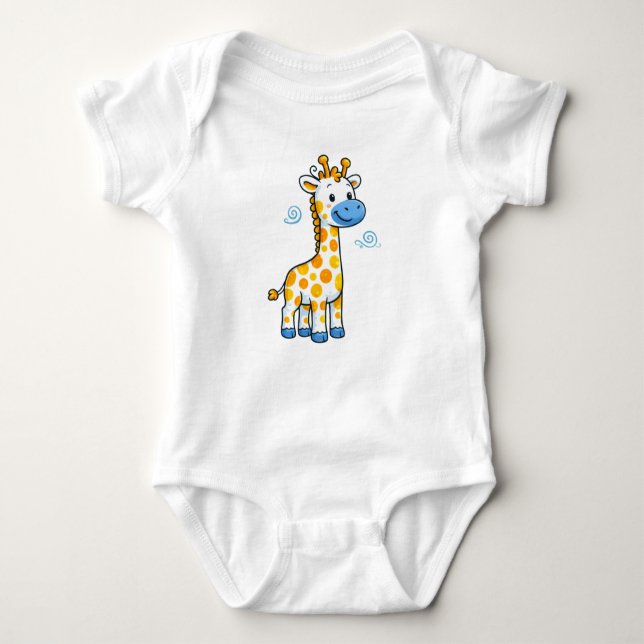 Body Cute Baby Giraffe Cartoon Illustration (Devant)