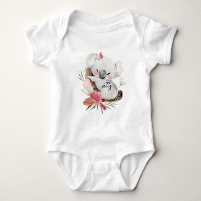 Body Cute Baby Koala Gold Speckle Nom personnalisé (Devant)