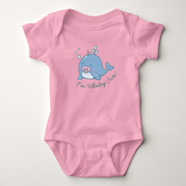 Body Cute baleine Baby shower Whaley mignonne fille ros (Devant)