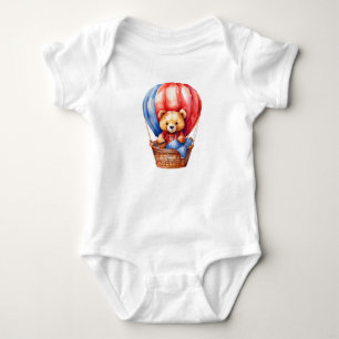 Body Cute Bear équitation dans un ballon à air chaud
