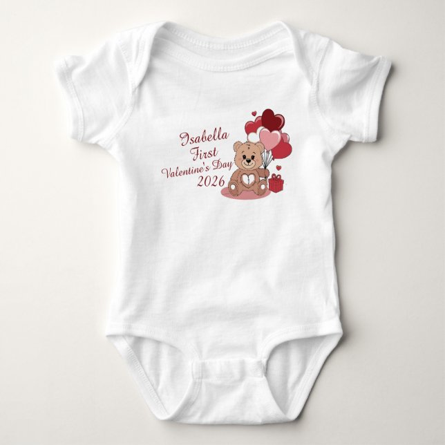 Body Cute Bear First Valentine's Day 2026 Personalized  (Devant)