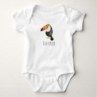 Cute bébé Unisex Aquarelle Jungle Toucan et son no